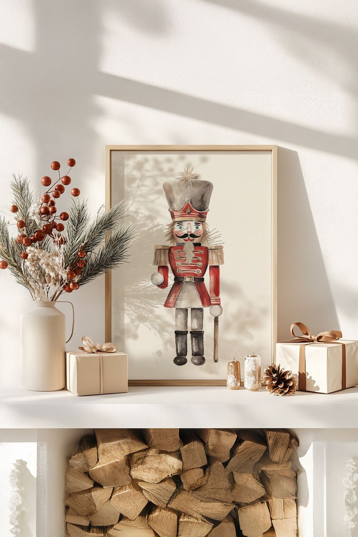 Quadro Decorativo Emoldurado Multicolor - Madeira Maciça 33x48cm - Arte Digital Premium para Decoração de Interiores