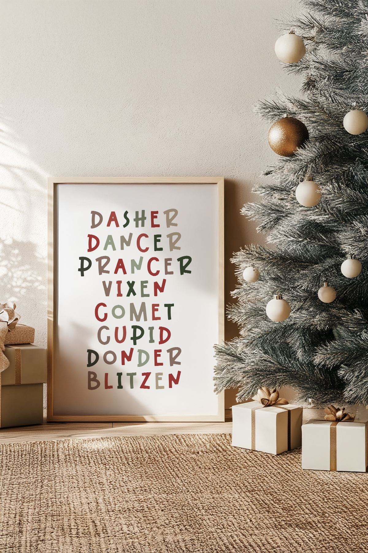 Quadro Decorativo Emoldurado Multicolor - Madeira Maciça 33x48cm - Arte Digital Premium para Decoração