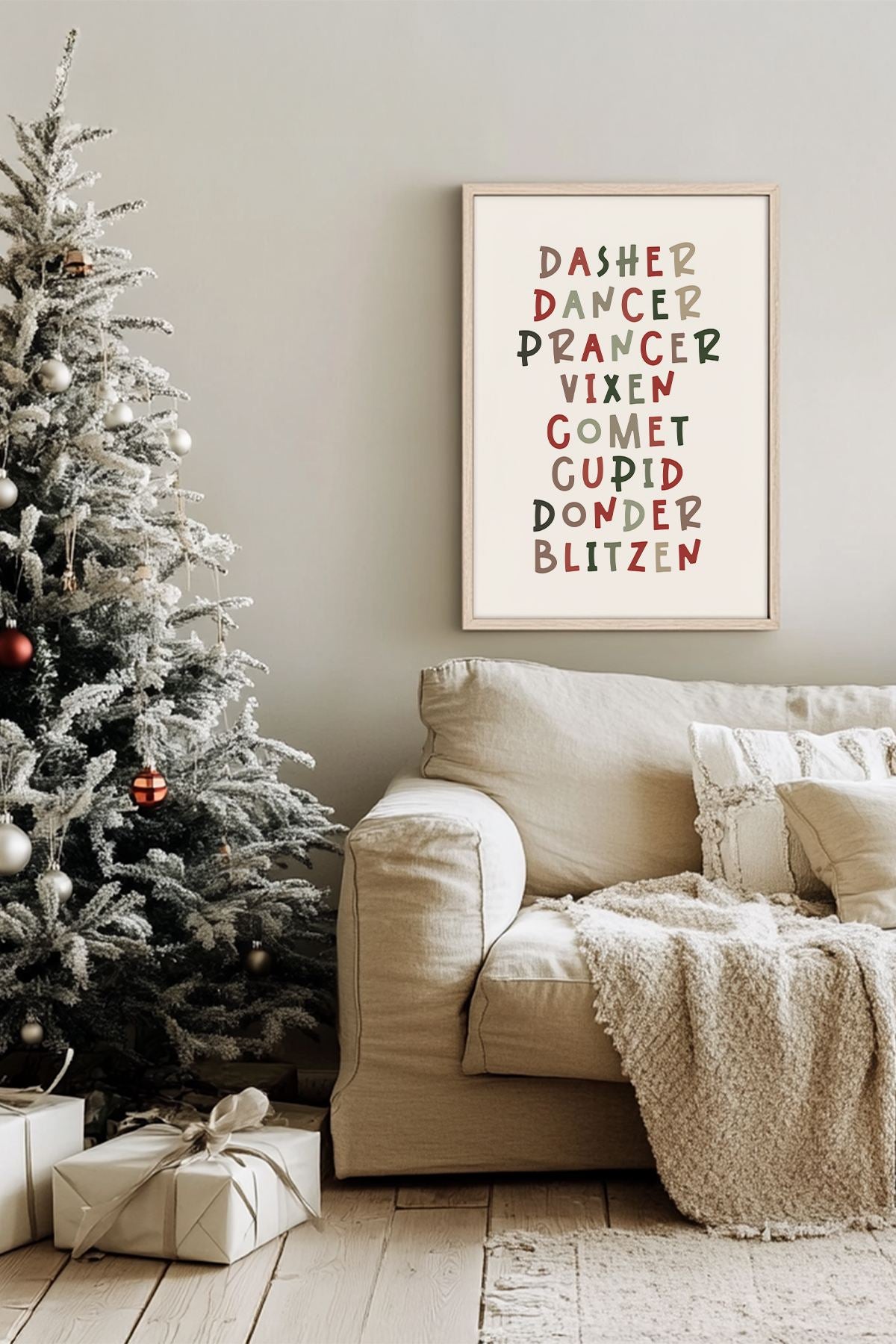 Quadro Decorativo Emoldurado Multicolor - Madeira Maciça 33x48cm - Arte Digital Premium para Decoração