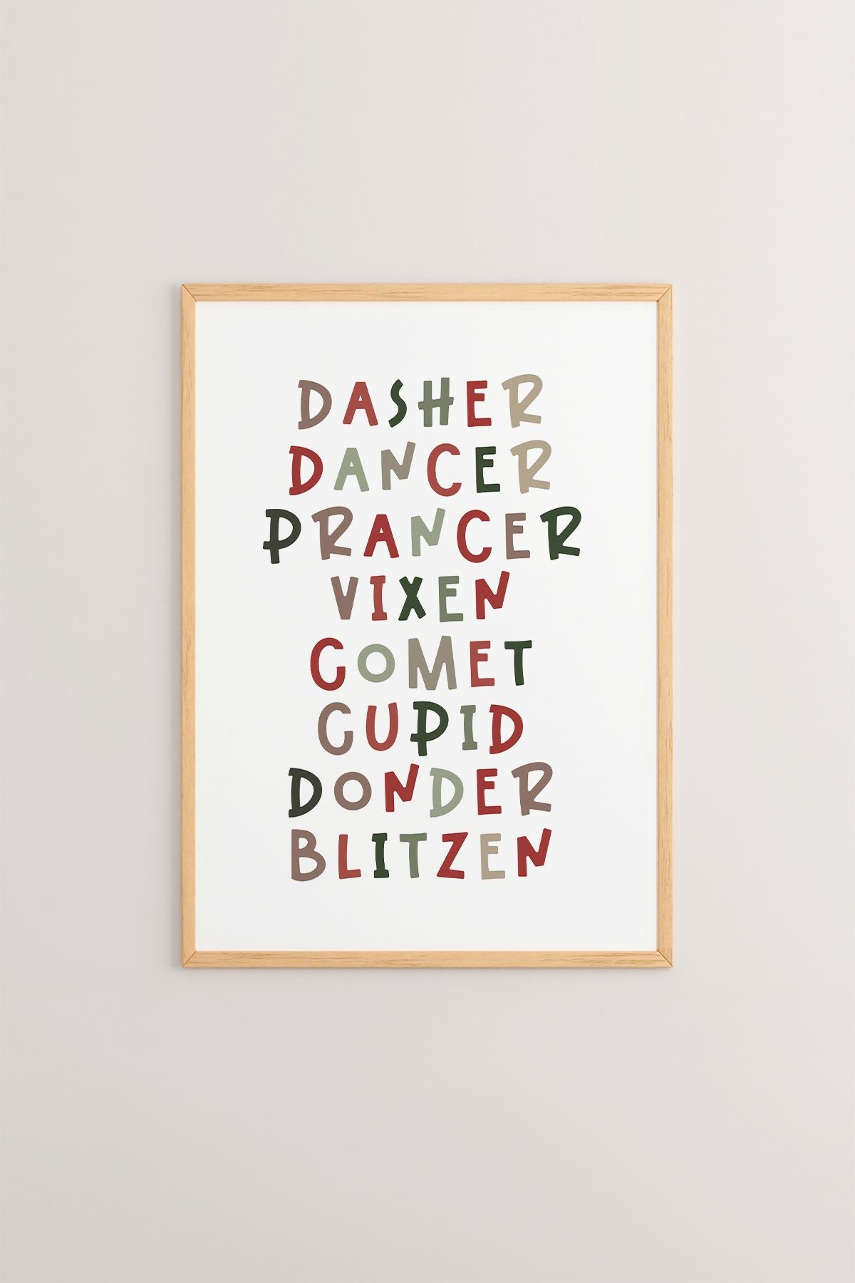 Quadro Decorativo Emoldurado Multicolor - Madeira Maciça 33x48cm - Arte Digital Premium para Decoração