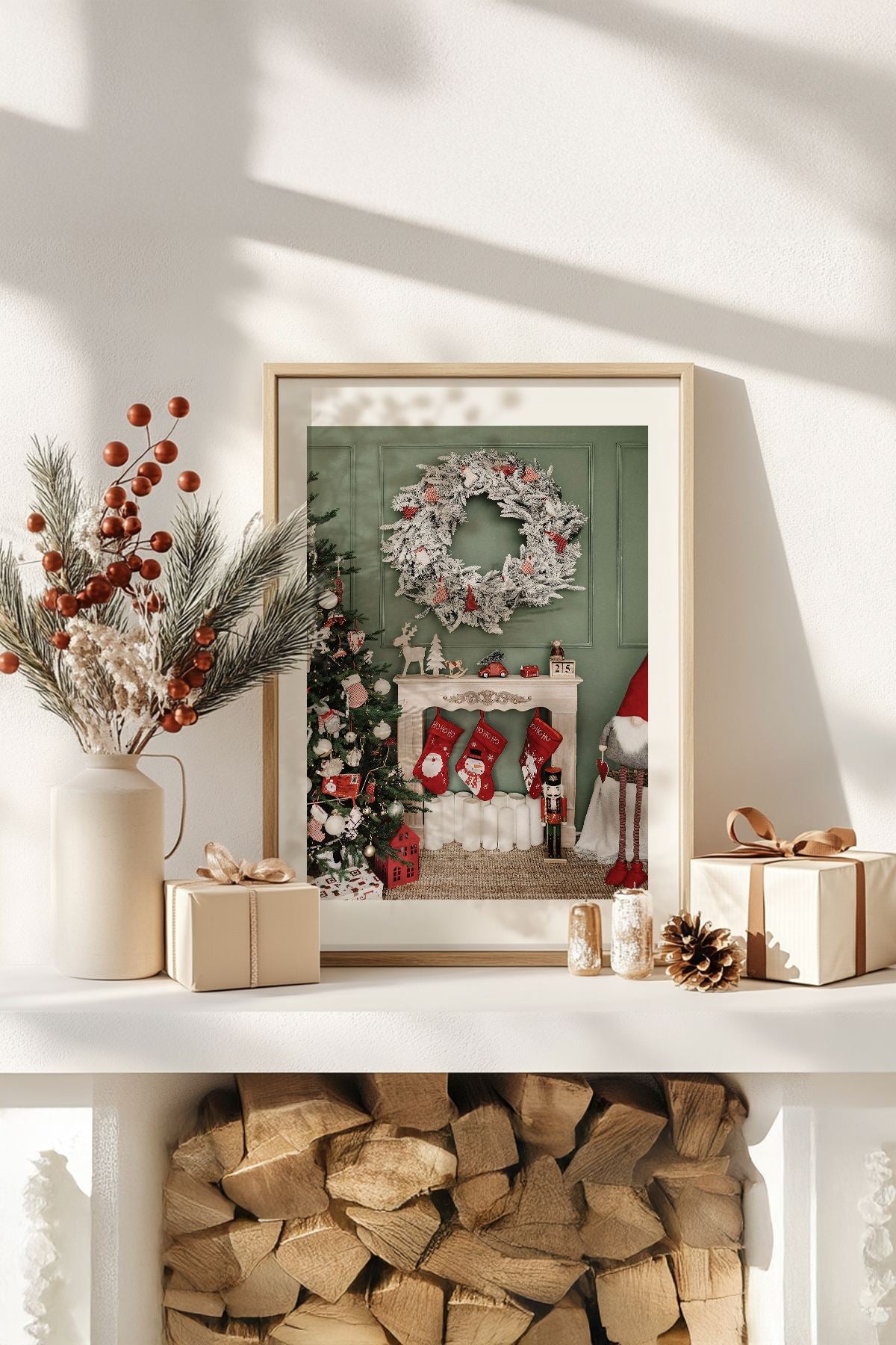 Quadro Decorativo Emoldurado Multicolor - Madeira Maciça 33x48cm - Arte Digital Premium para Decoração