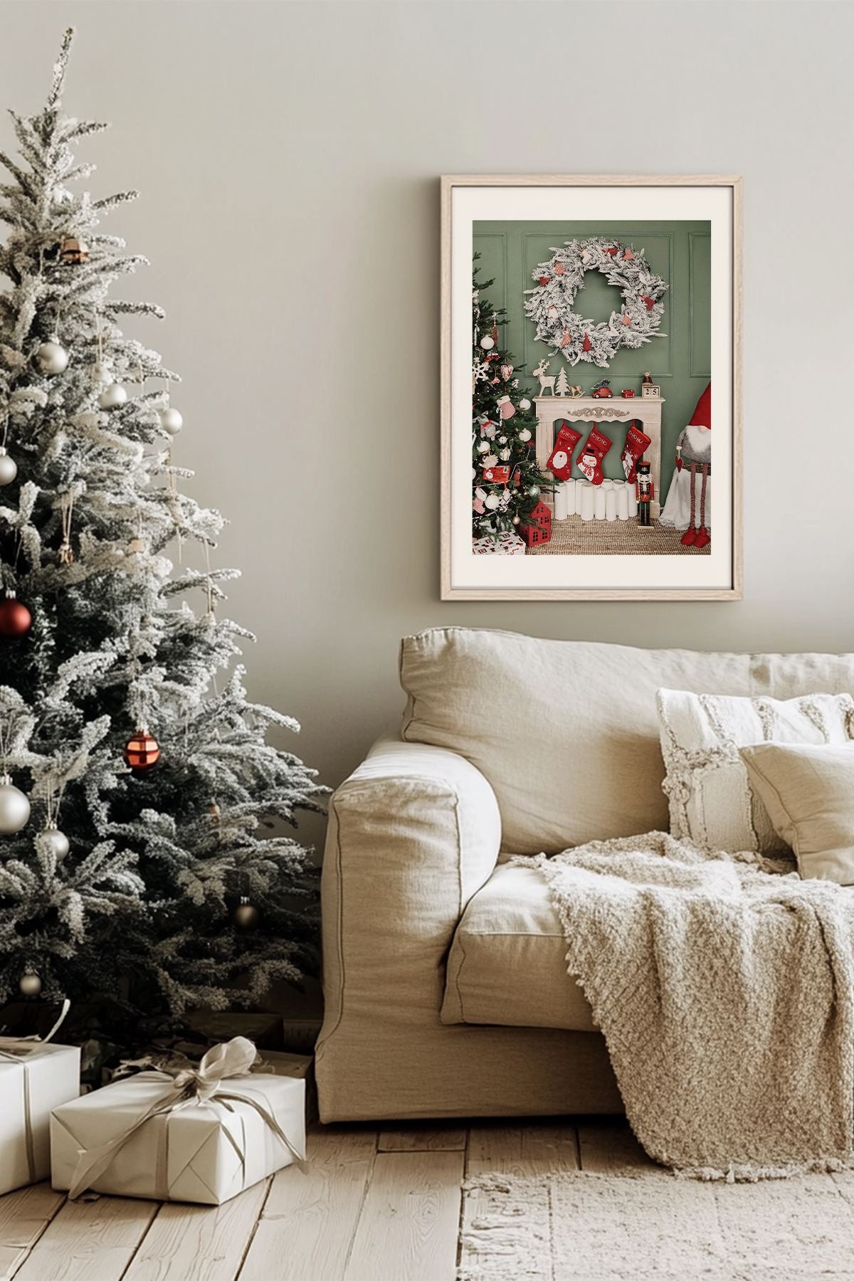 Quadro Decorativo Emoldurado Multicolor - Madeira Maciça 33x48cm - Arte Digital Premium para Decoração