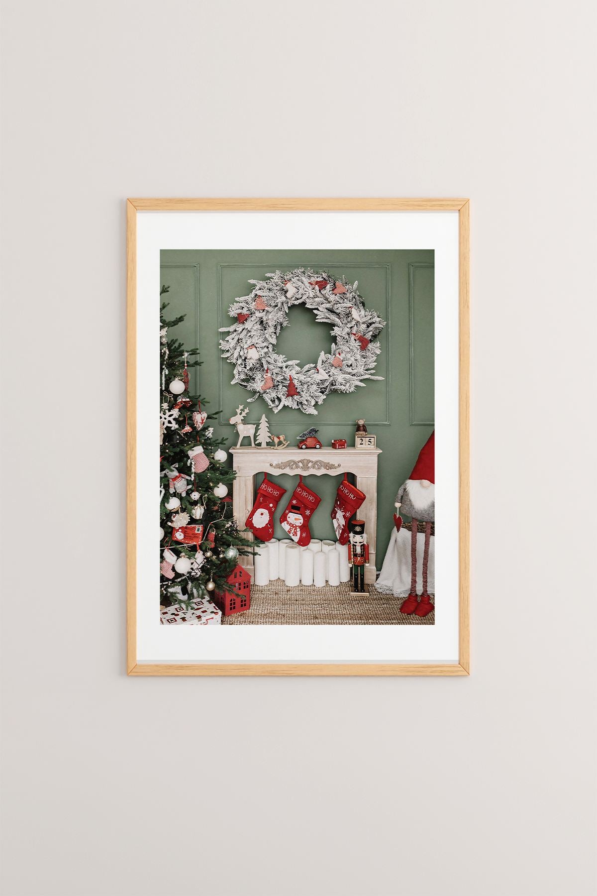 Quadro Decorativo Emoldurado Multicolor - Madeira Maciça 33x48cm - Arte Digital Premium para Decoração