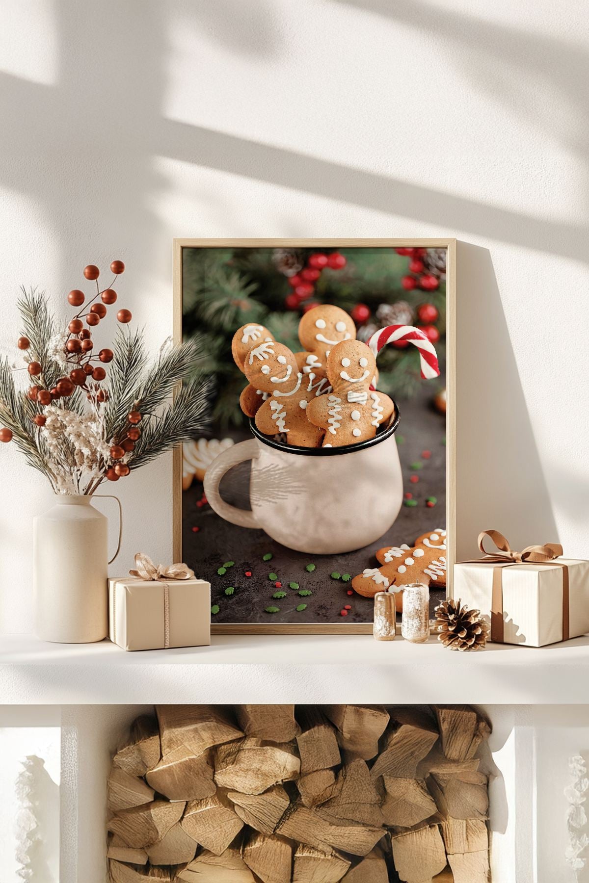 Quadro Decorativo Emoldurado Multicolor - Madeira Maciça 33x48cm - Arte Digital Premium para Decoração