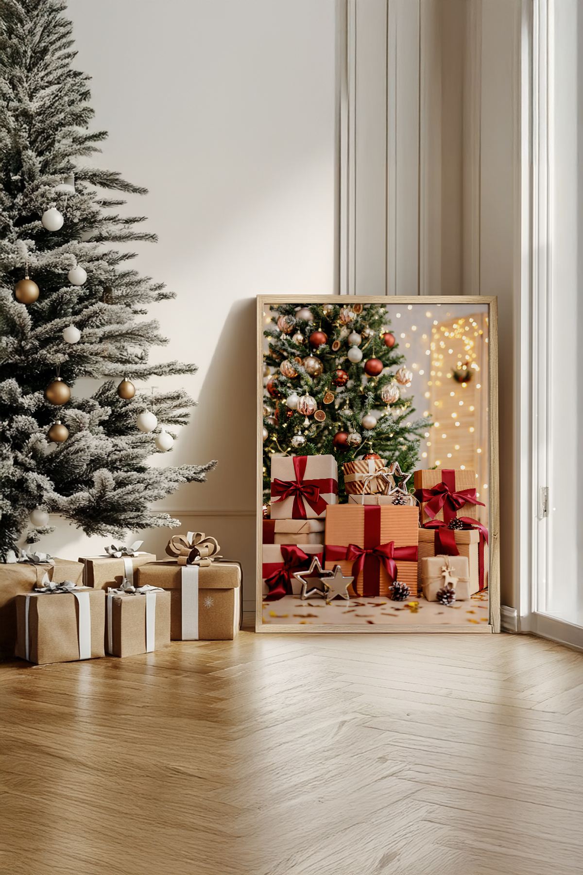 Quadro Decorativo Emoldurado Multicolor - Madeira Maciça 33x48cm - Arte Digital Premium para Decoração de Interiores