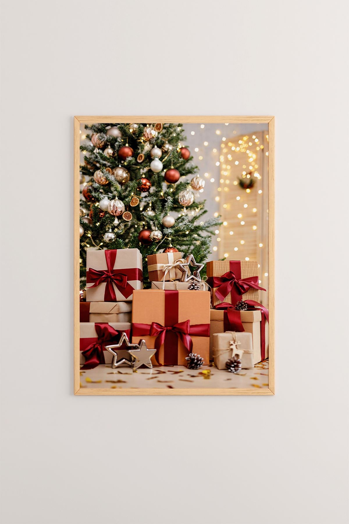 Quadro Decorativo Emoldurado Multicolor - Madeira Maciça 33x48cm - Arte Digital Premium para Decoração de Interiores