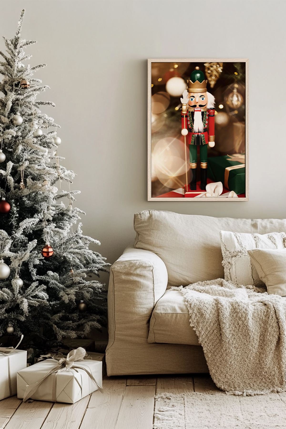 Quadro Decorativo Emoldurado Multicolor - Impressão Digital em Madeira Maciça 33x48cm