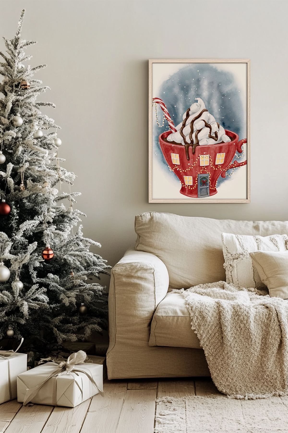 Quadro Decorativo Emoldurado Multicolor - Madeira Maciça 33x48cm - Arte Digital Premium para Decoração de Interiores