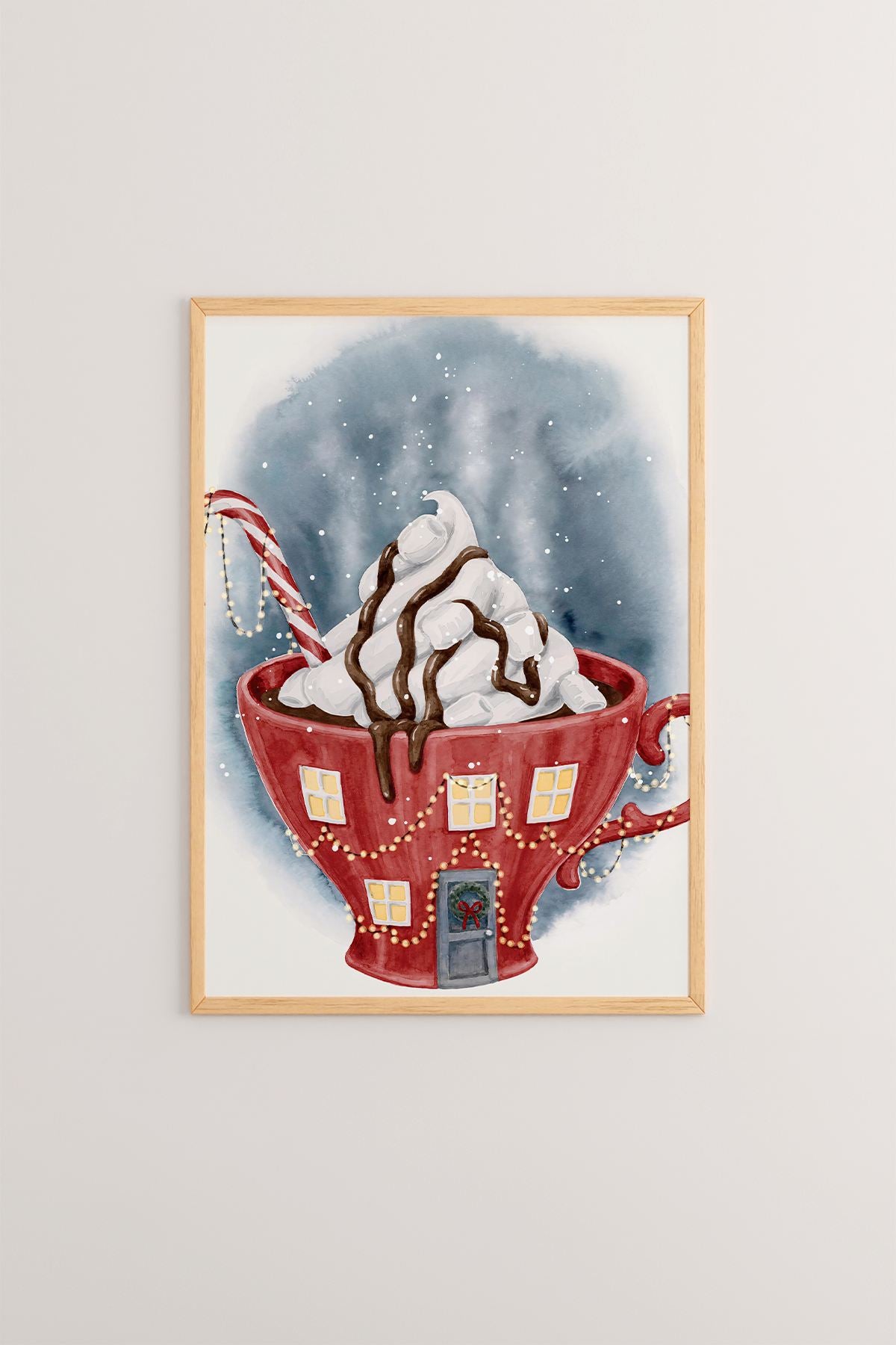 Quadro Decorativo Emoldurado Multicolor - Madeira Maciça 33x48cm - Arte Digital Premium para Decoração de Interiores