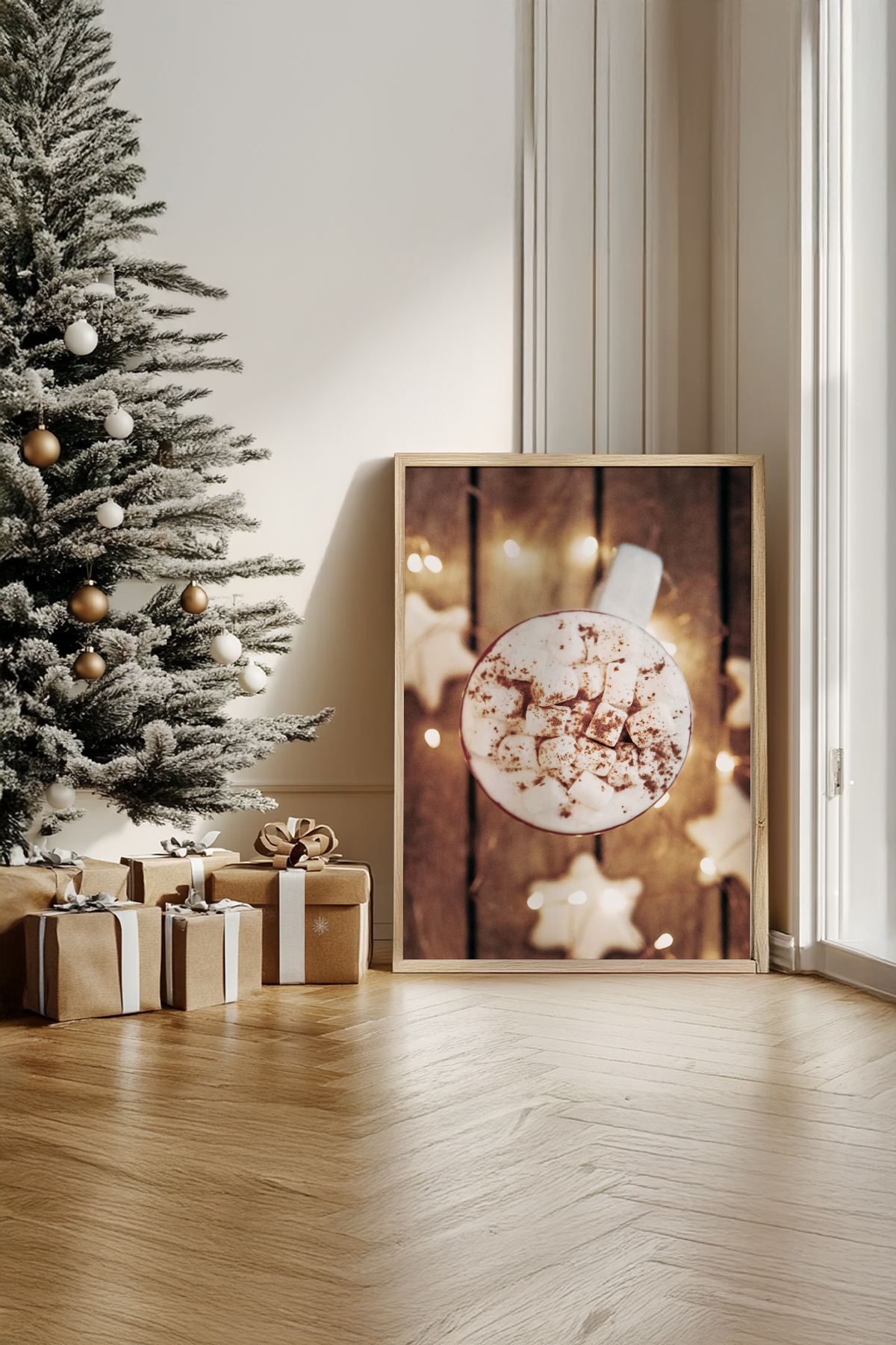 Quadro Decorativo Emoldurado Multicolor - Madeira Maciça 33x48cm - Arte Digital Premium