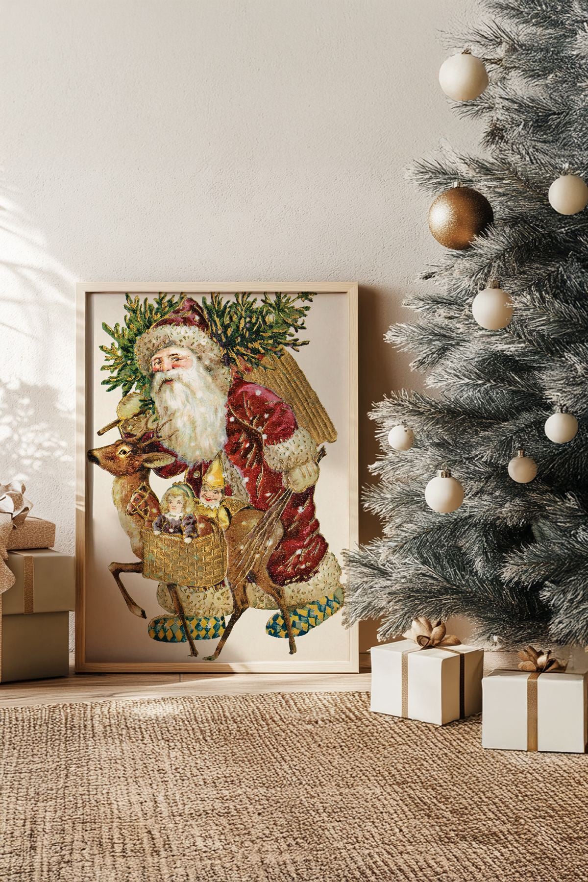 Quadro Decorativo Emoldurado Multicolor - Madeira Maciça 33x48cm - Arte Digital Premium