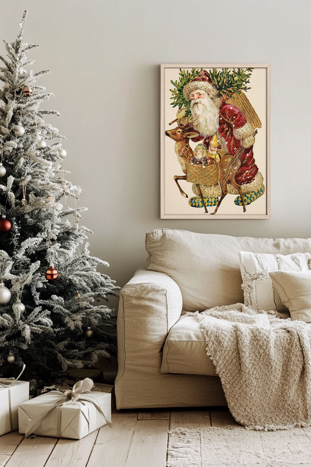 Quadro Decorativo Emoldurado Multicolor - Madeira Maciça 33x48cm - Arte Digital Premium