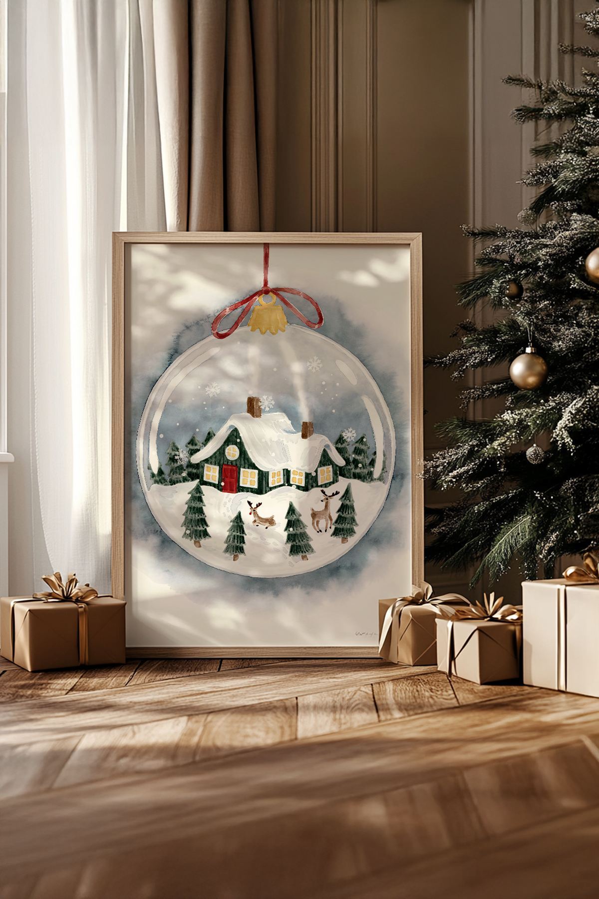 Quadro Decorativo Emoldurado Multicolor - Madeira Maciça 33x48cm - Arte Digital Premium