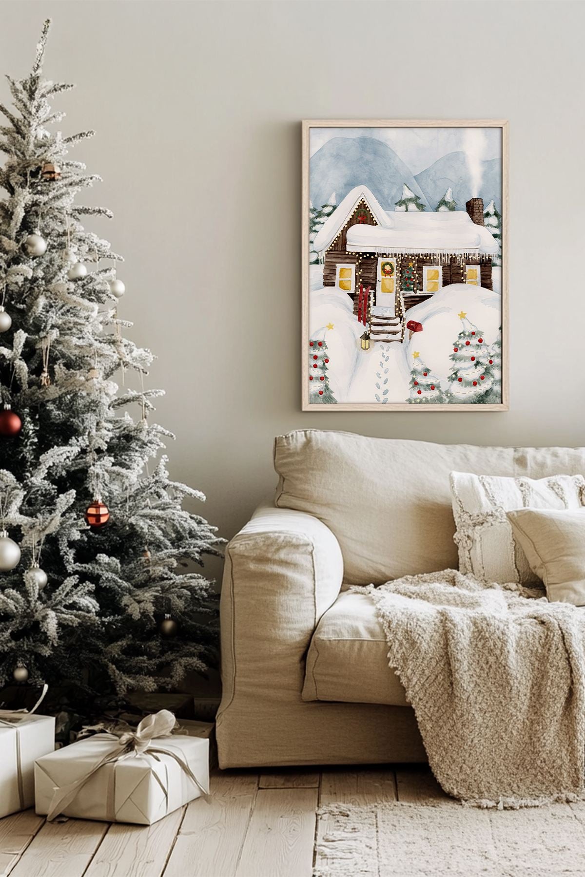 Quadro Decorativo Emoldurado Multicolor - Madeira Maciça 33x48cm - Arte Digital Premium para Decoração de Interiores