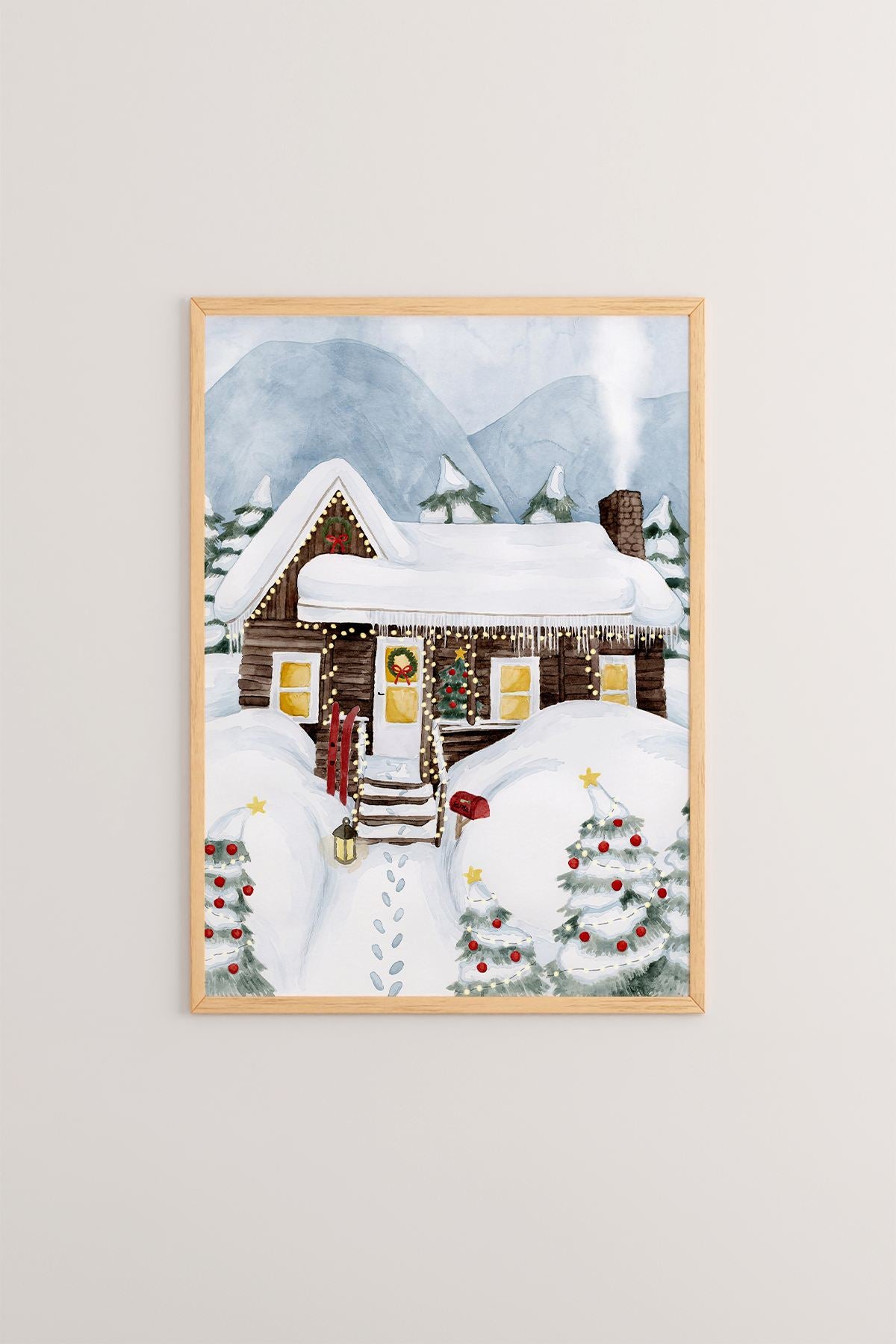 Quadro Decorativo Emoldurado Multicolor - Madeira Maciça 33x48cm - Arte Digital Premium para Decoração de Interiores