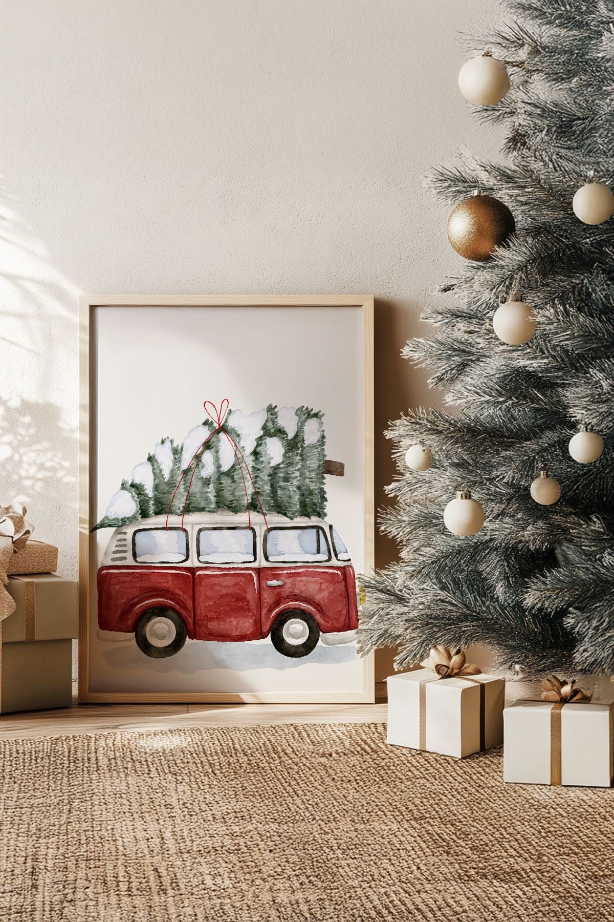 Quadro Decorativo Emoldurado Multicolor - Madeira Maciça 33x48cm - Arte Digital Premium para Decoração