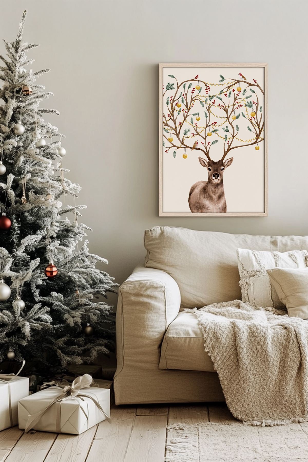 Quadro Decorativo Emoldurado Multicolor 33x48cm - Moldura Madeira Maciça 2cm - Impressão Digital em MDF