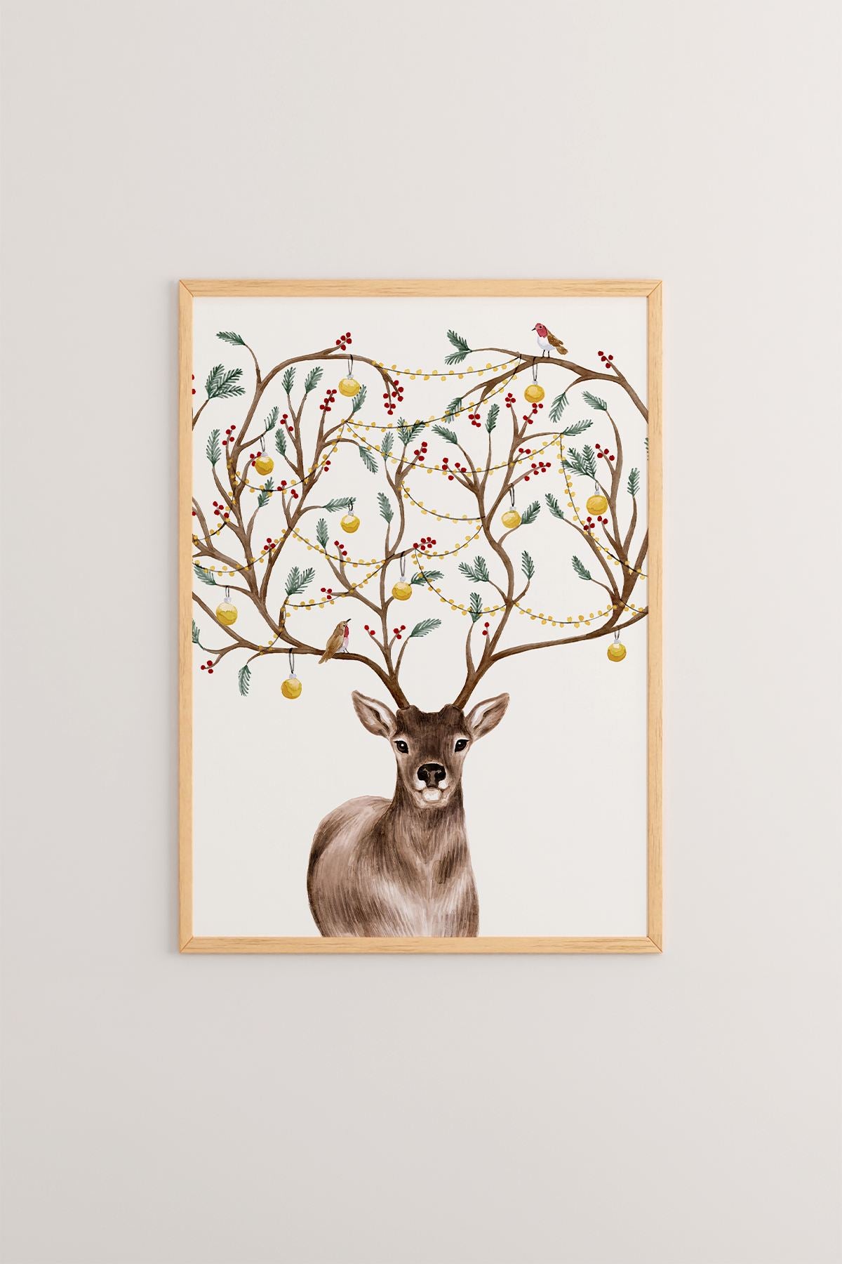 Quadro Decorativo Emoldurado Multicolor 33x48cm - Moldura Madeira Maciça 2cm - Impressão Digital em MDF