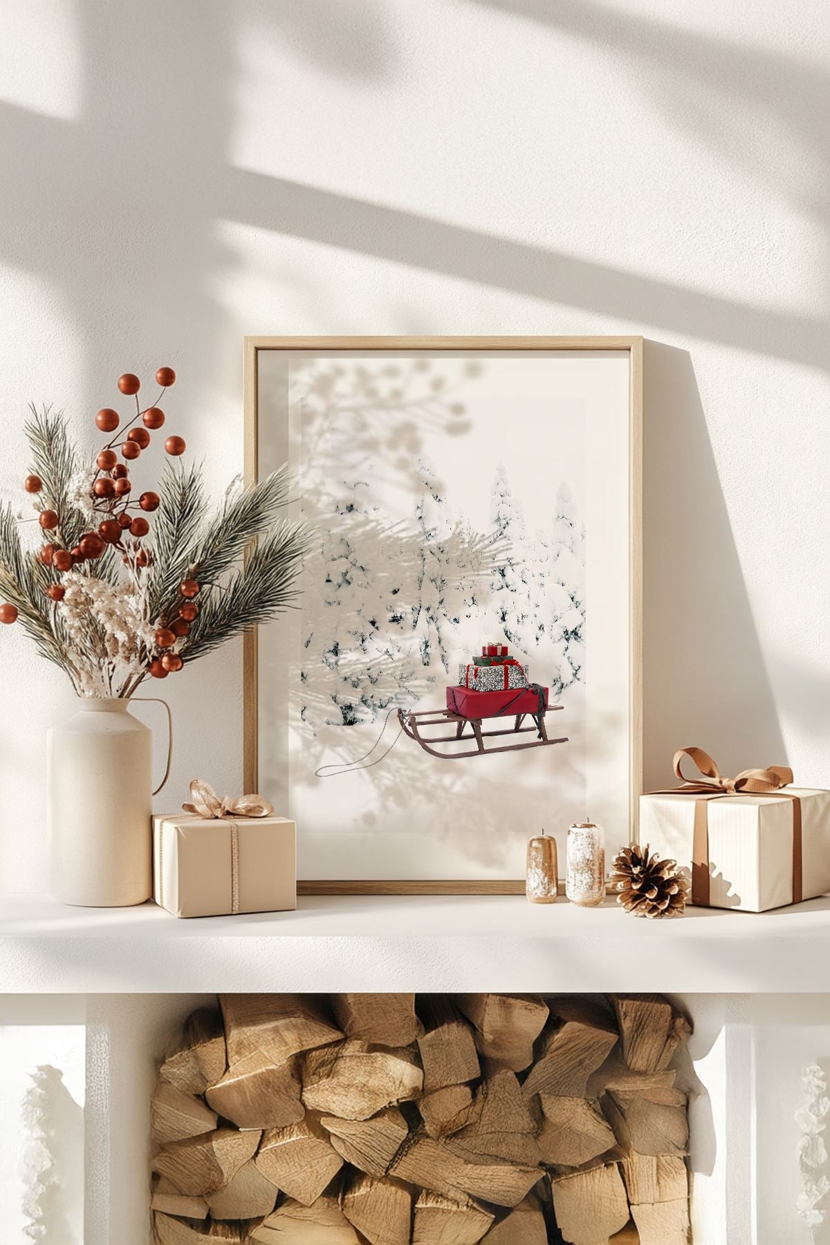 Quadro Decorativo Emoldurado Multicolor - Madeira Maciça 33x48cm - Arte Digital Premium