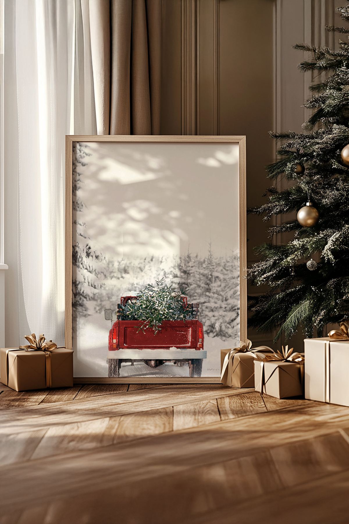 Quadro Decorativo Emoldurado Multicolor - Madeira Maciça 33x48cm - Arte Digital Premium para Decoração