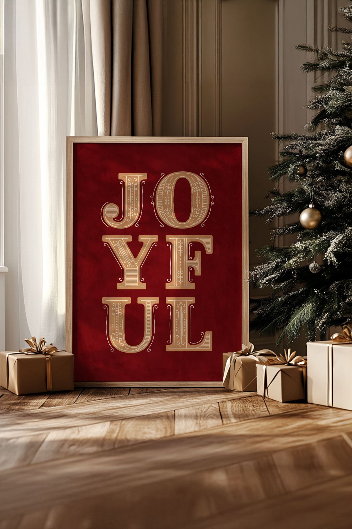 Quadro Decorativo Emoldurado Multicolor - Madeira Maciça 33x48cm - Arte Digital Premium para Decoração