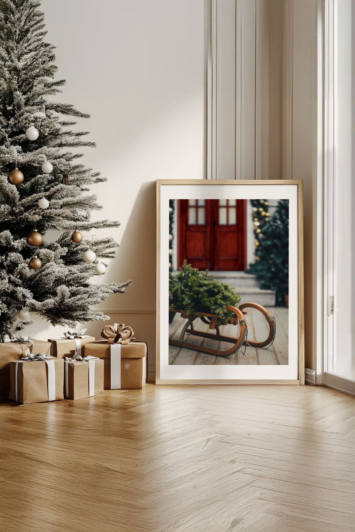 Quadro Decorativo Emoldurado Multicolor - Madeira Maciça 33x48cm - Arte Digital Premium para Decoração