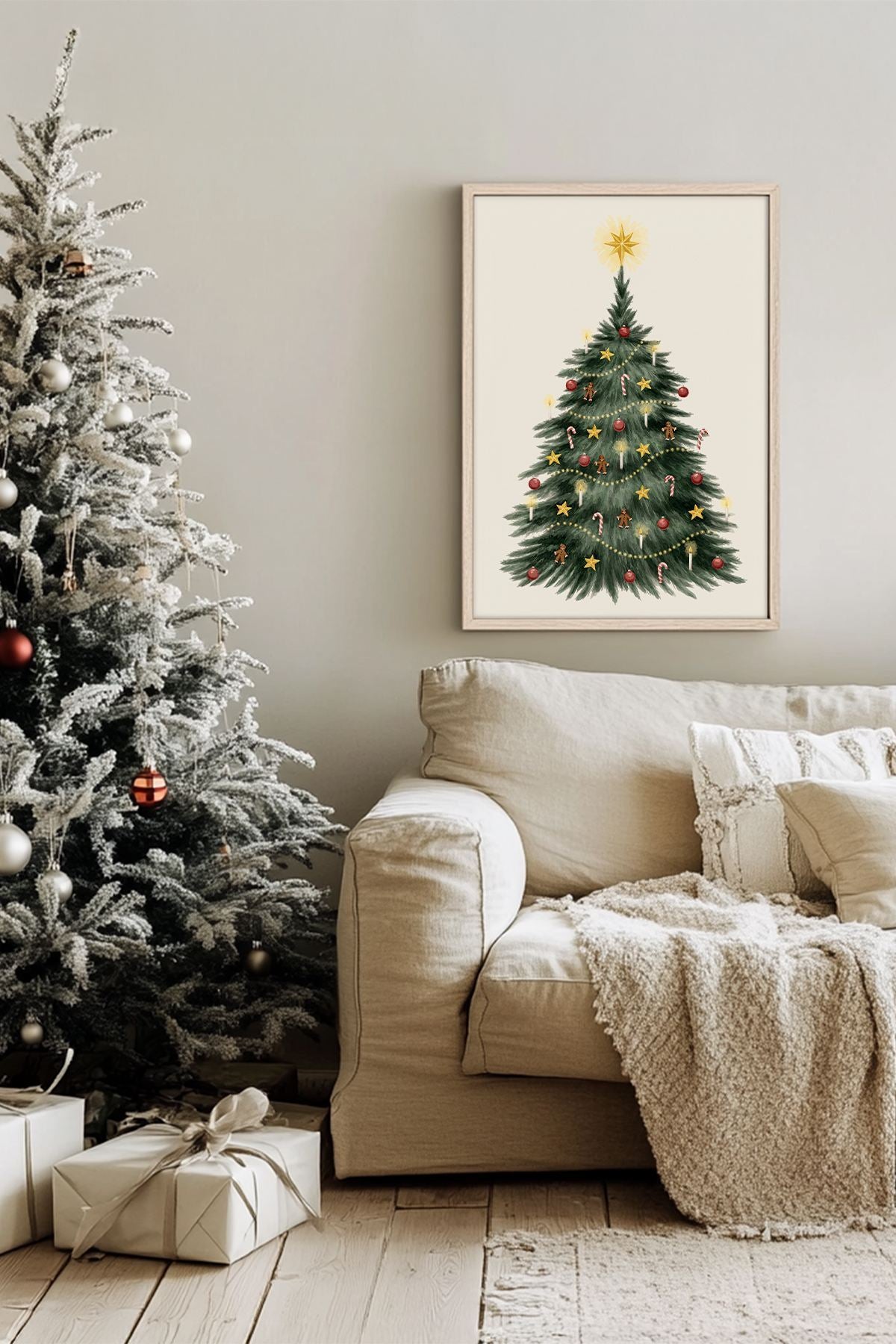 Quadro Decorativo Emoldurado Multicolor - Madeira Maciça 33x48cm - Arte Digital Premium para Decoração