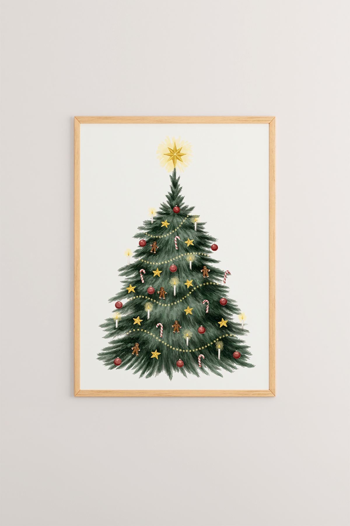 Quadro Decorativo Emoldurado Multicolor - Madeira Maciça 33x48cm - Arte Digital Premium para Decoração