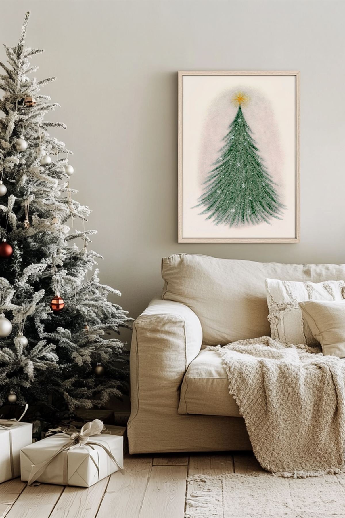 Quadro Decorativo Emoldurado Multicolor - Madeira Maciça 33x48cm - Arte Digital Premium para Decoração de Interiores