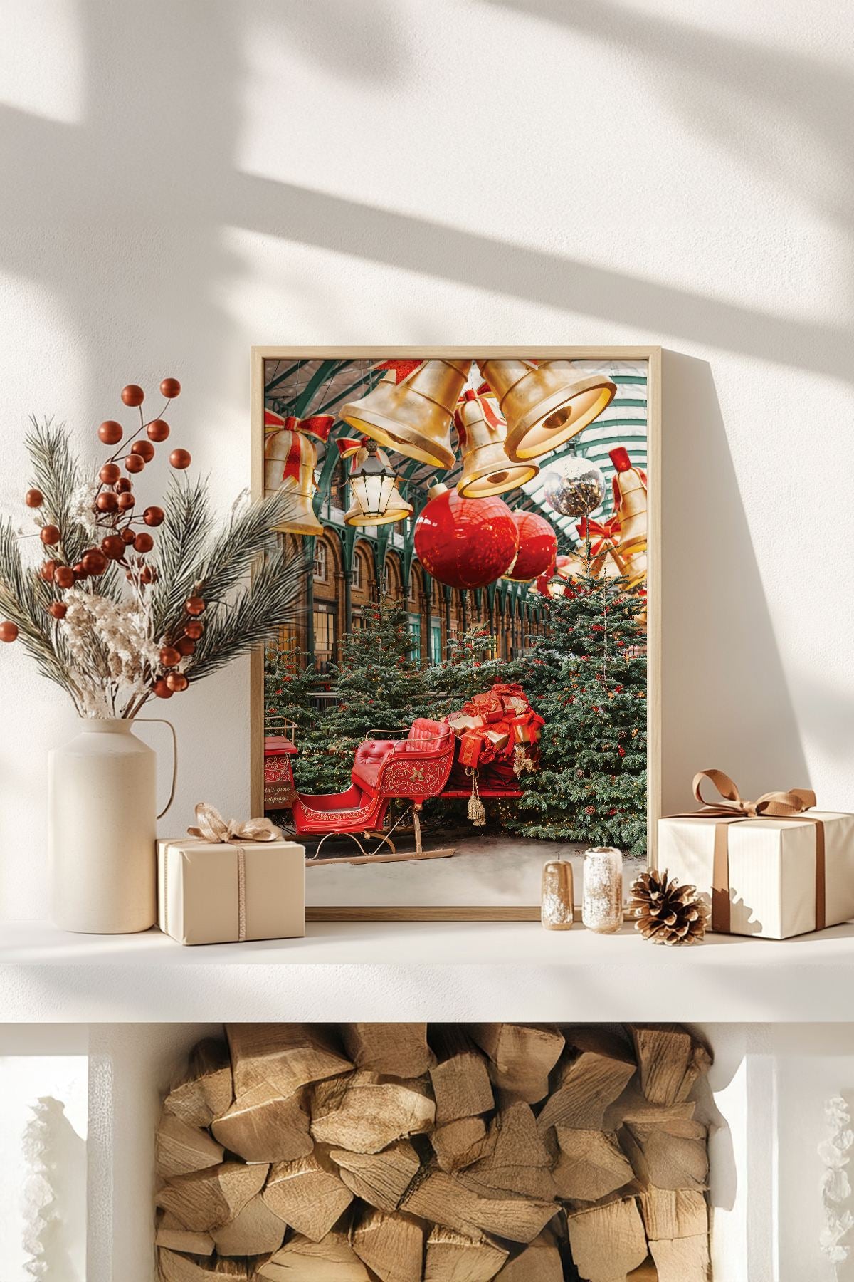 Quadro Decorativo Emoldurado Multicolor - Madeira Maciça 33x48cm - Arte Digital Premium para Decoração de Interiores