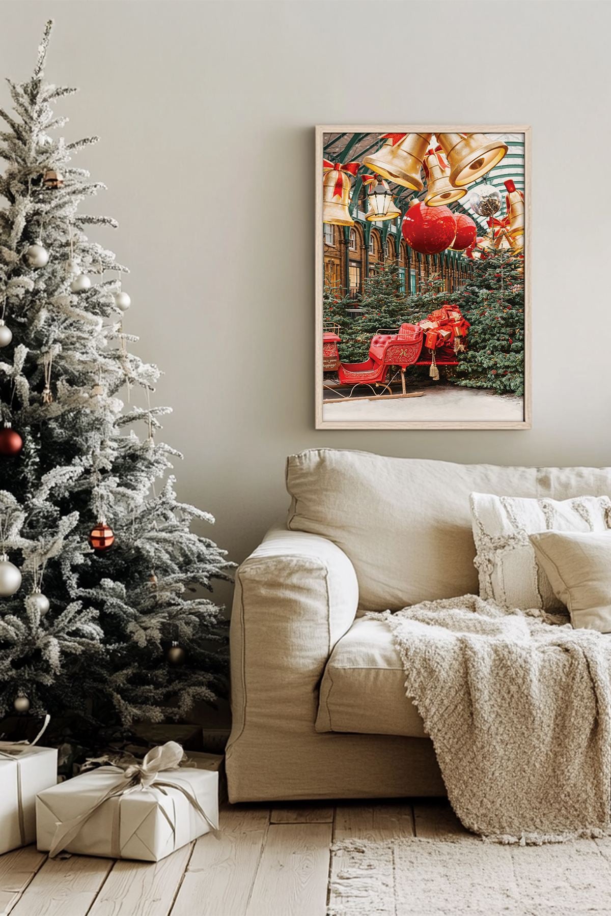 Quadro Decorativo Emoldurado Multicolor - Madeira Maciça 33x48cm - Arte Digital Premium para Decoração de Interiores