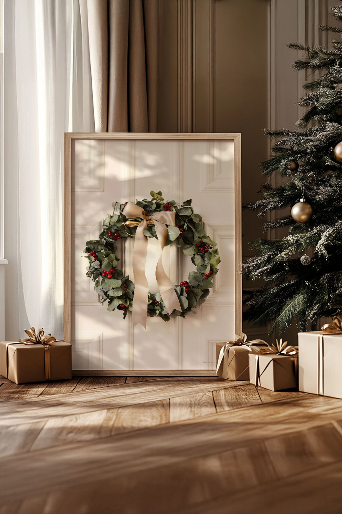 Quadro Decorativo Emoldurado Multicolor - Madeira Maciça 33x48cm - Arte Digital Premium