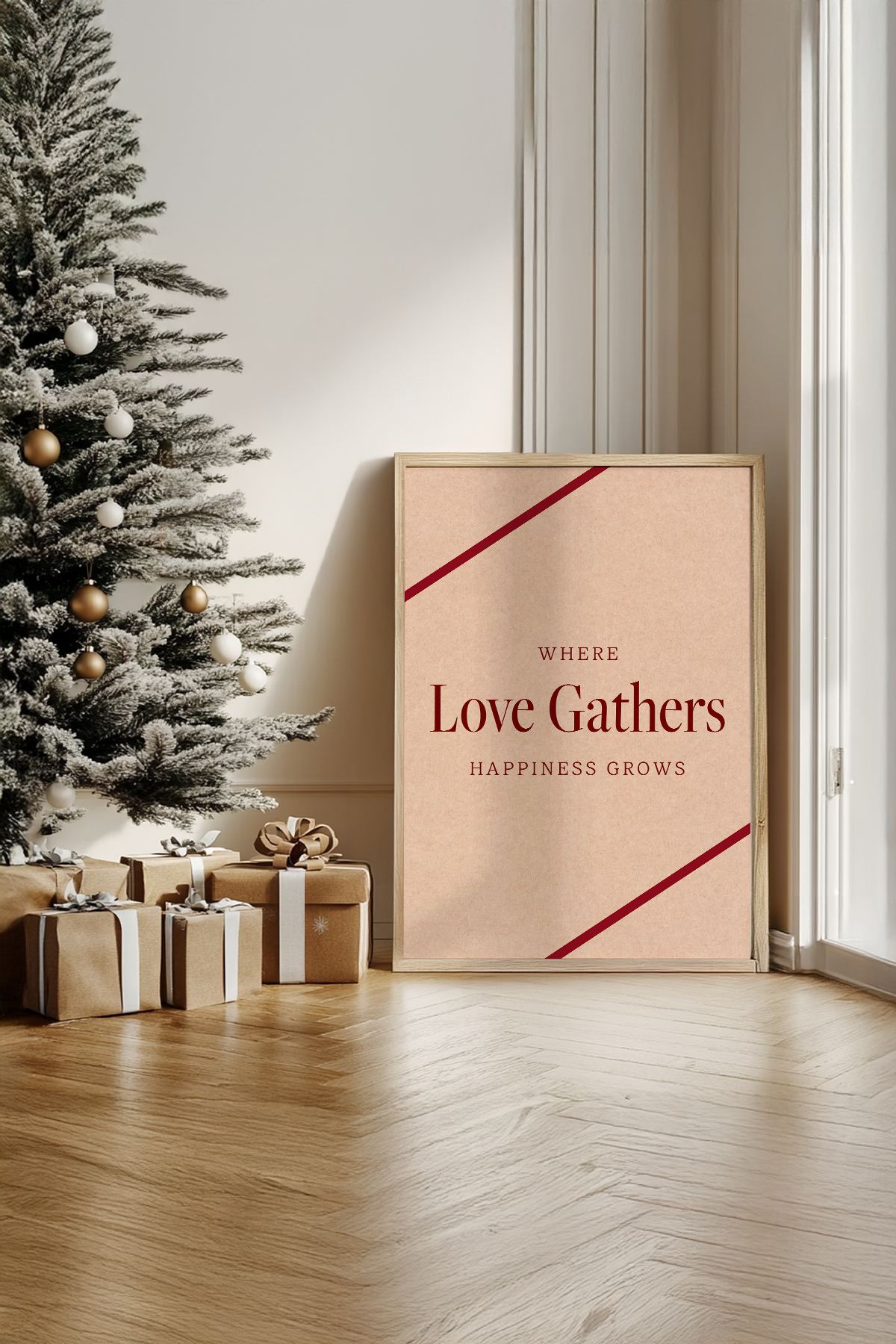 Quadro Decorativo Emoldurado Multicolor - Impressão Digital em Madeira Maciça 33x48cm