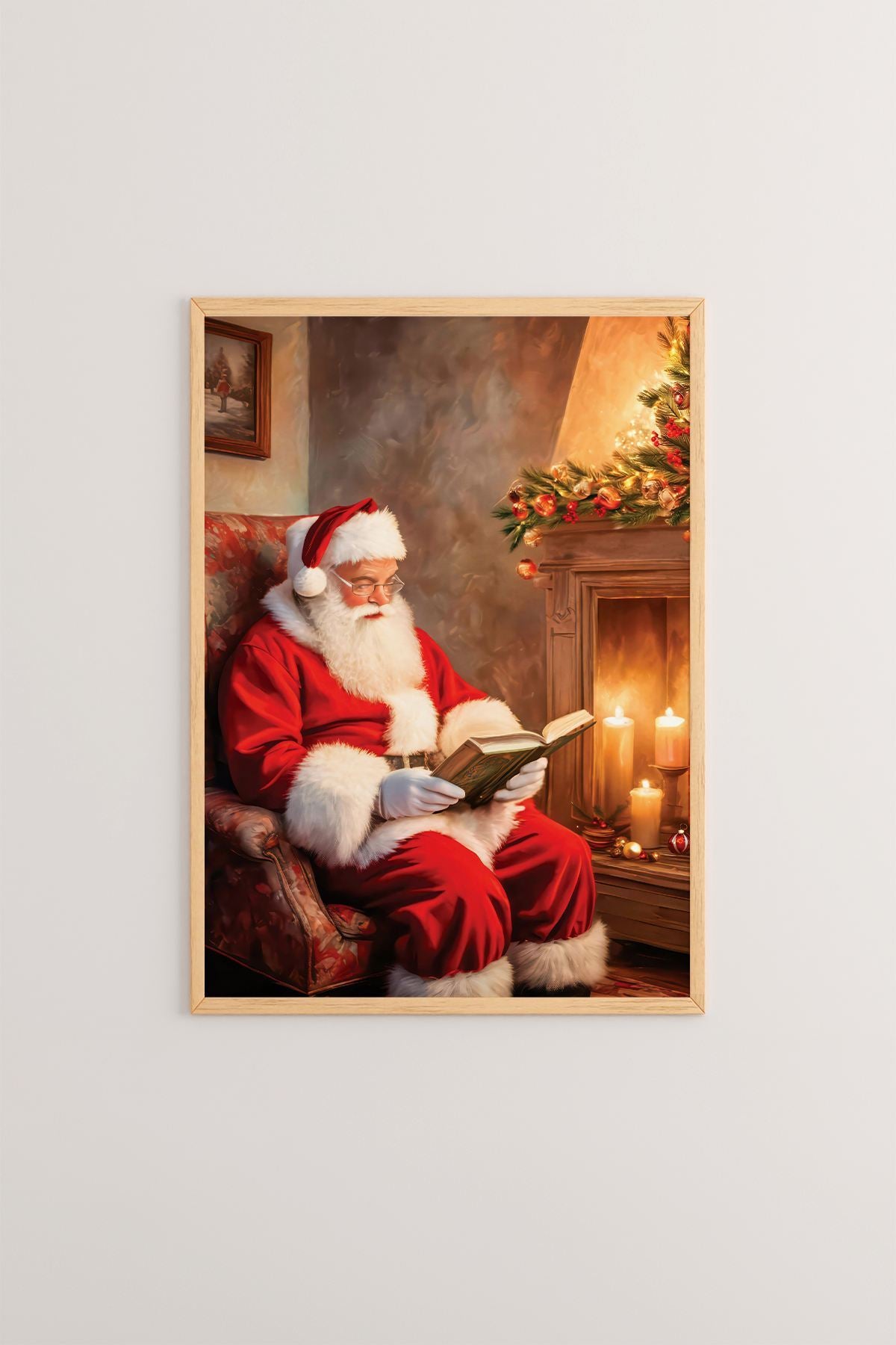 Quadro Decorativo Emoldurado Multicolor - Madeira Maciça 33x48cm - Arte Digital Premium para Decoração