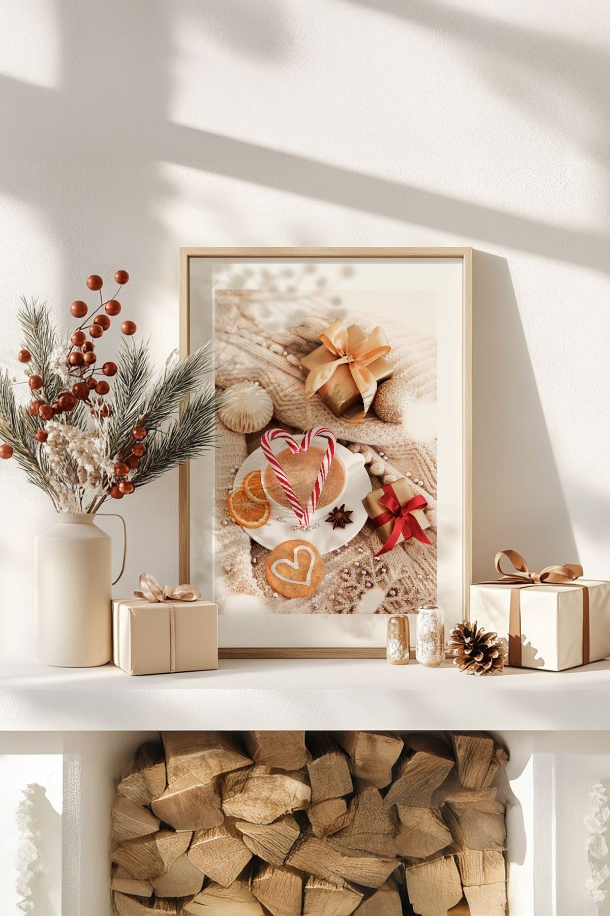 Quadro Decorativo Emoldurado Multicolor - Madeira Maciça 33x48cm - Arte Digital Premium