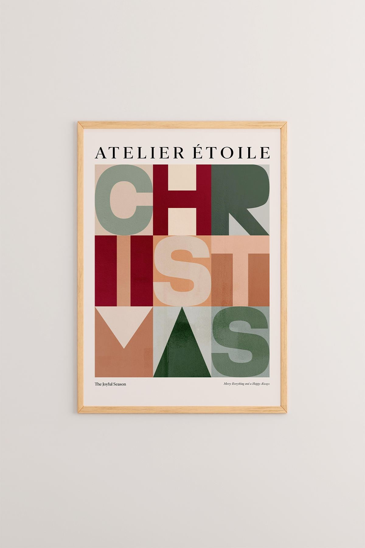 Quadro Decorativo Emoldurado Multicolor - Madeira Maciça 33x48cm - Arte Digital Premium