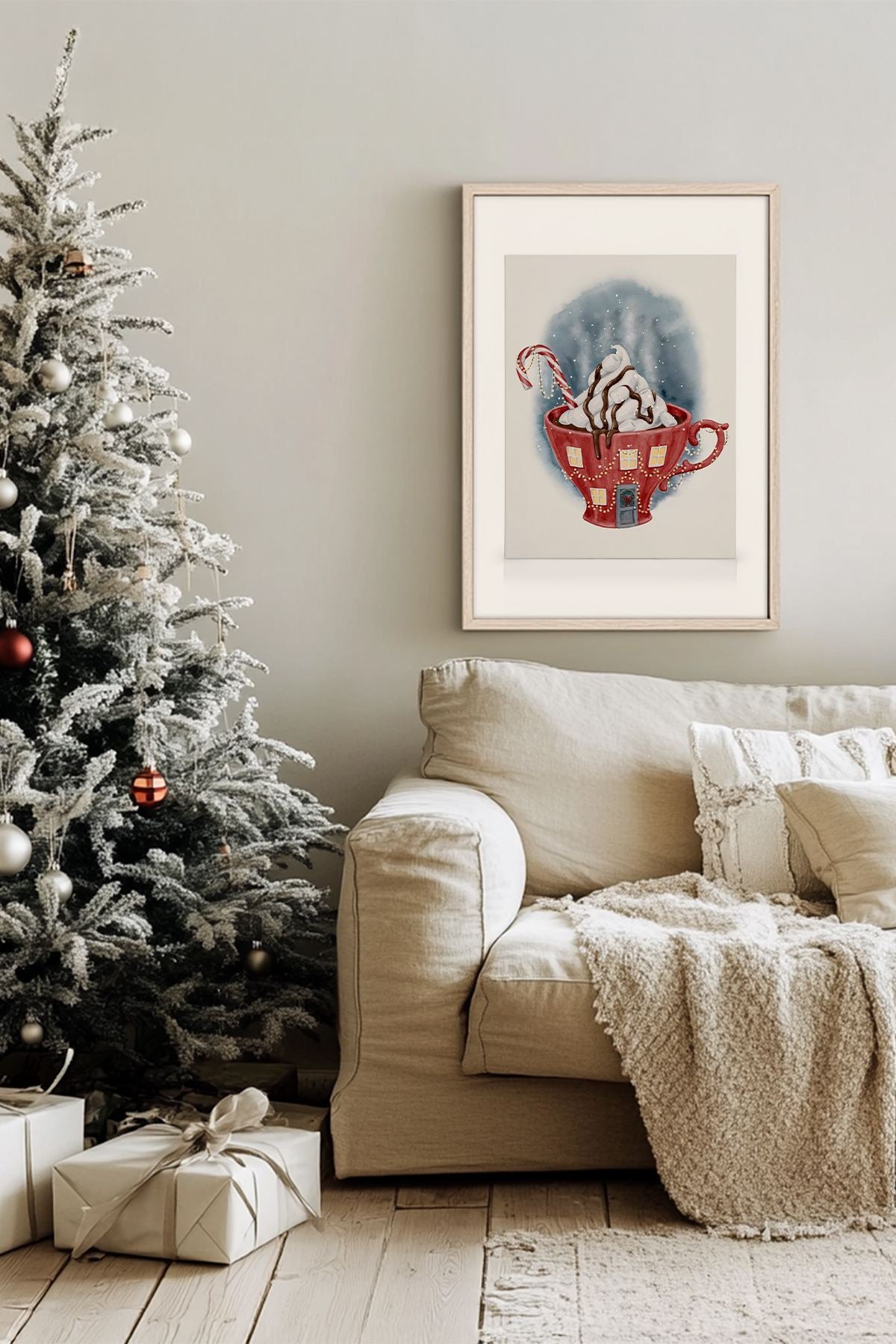 Quadro Decorativo Emoldurado Multicolor - Madeira Maciça 33x48cm - Arte Digital Premium para Decoração