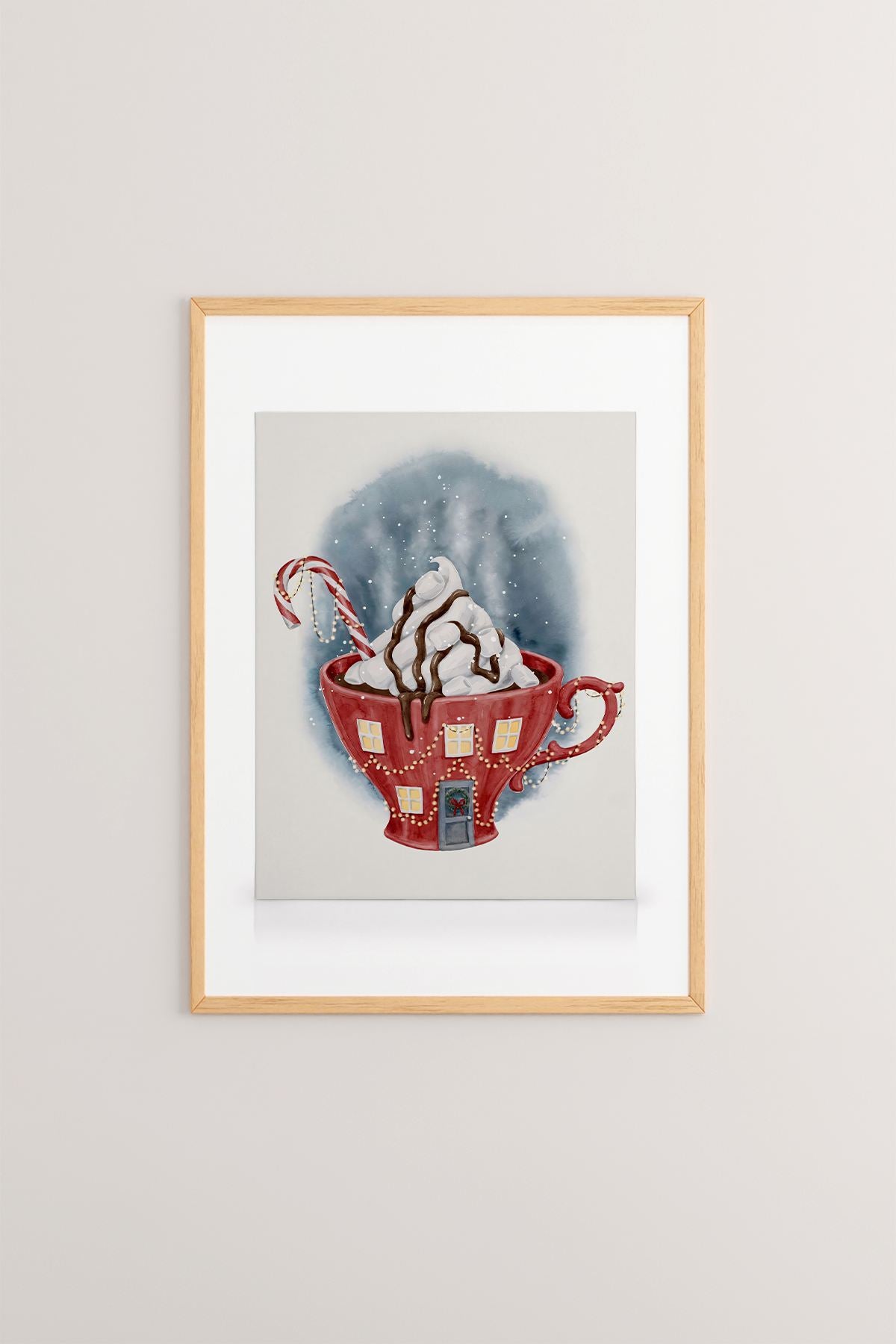 Quadro Decorativo Emoldurado Multicolor - Madeira Maciça 33x48cm - Arte Digital Premium para Decoração