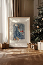 Quadro Decorativo Emoldurado Multicolor - Madeira Maciça 33x48cm - Arte Digital Premium para Decoração