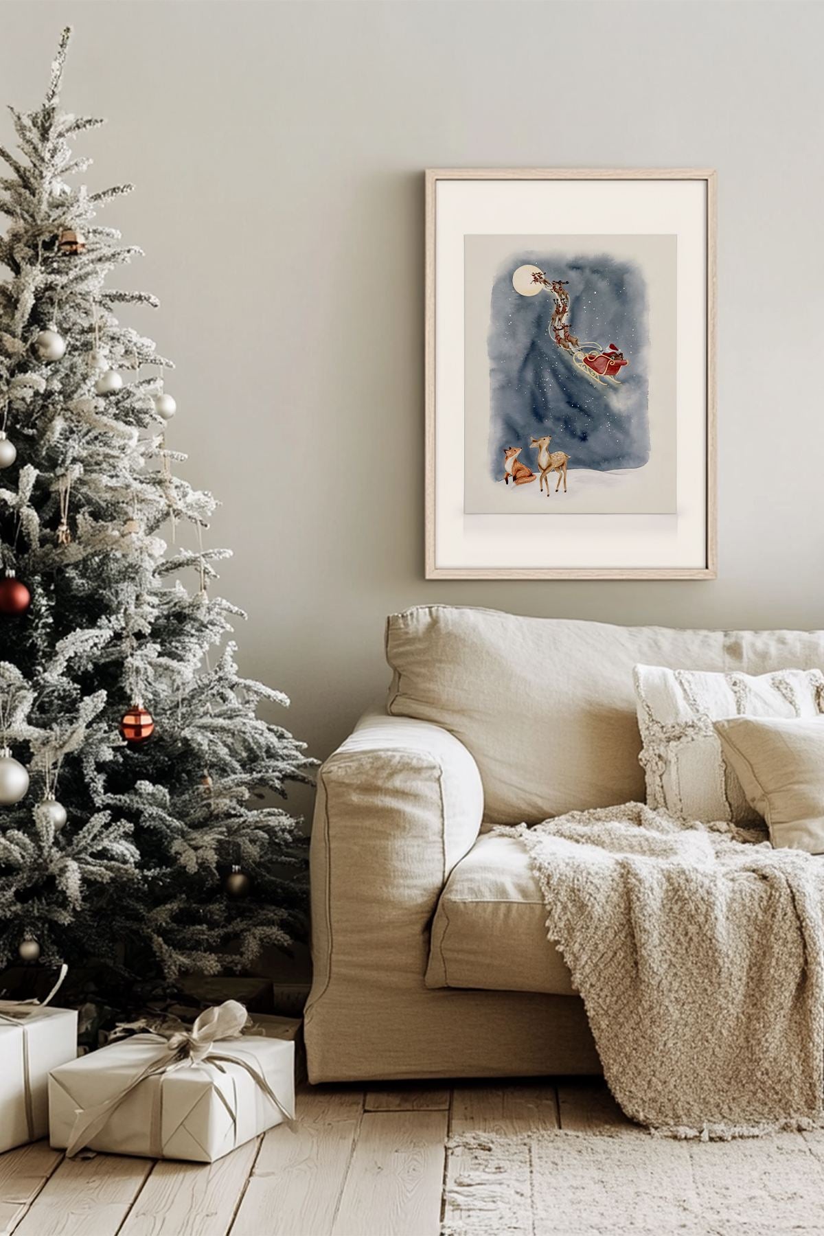 Quadro Decorativo Emoldurado Multicolor - Madeira Maciça 33x48cm - Arte Digital Premium para Decoração