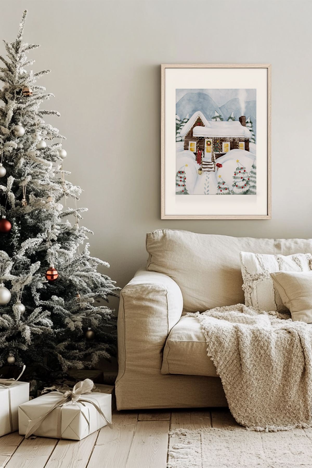 Quadro Decorativo Emoldurado Multicolor - Madeira Maciça 33x48cm - Arte Digital Premium para Decoração