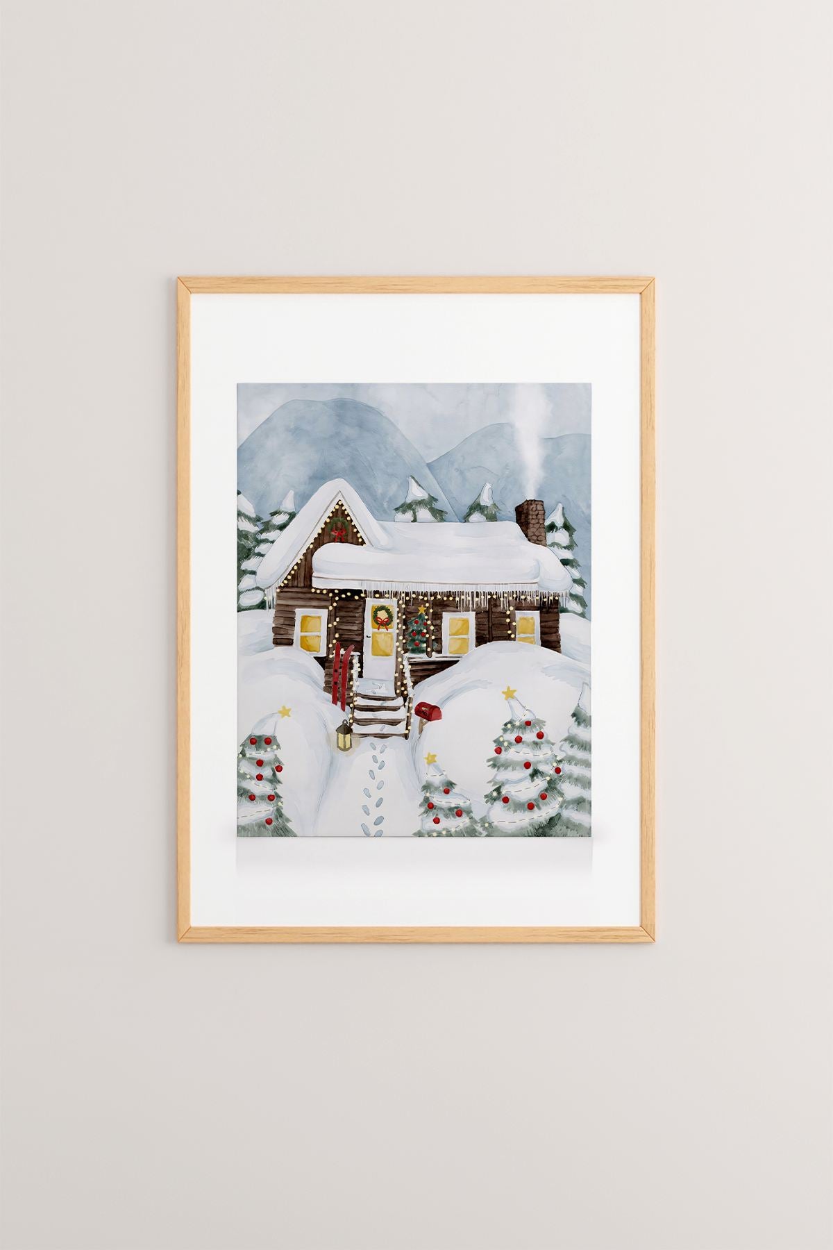 Quadro Decorativo Emoldurado Multicolor - Madeira Maciça 33x48cm - Arte Digital Premium para Decoração