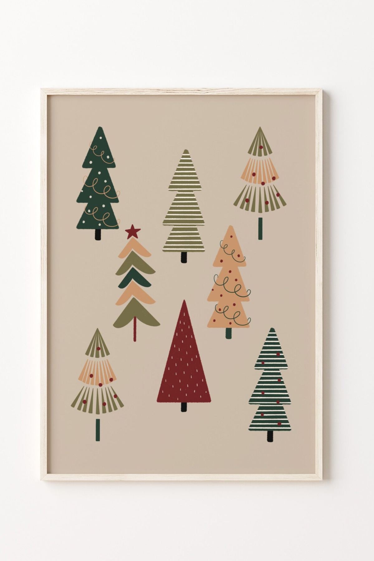 Conjunto de 3 Quadros Decorativos Multicolor em Madeira Maciça - Arte Digital Emoldurada 33x48cm