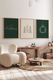 Conjunto de 3 Quadros Decorativos Multicolor em Madeira Maciça - Arte Digital Emoldurada 33x48cm