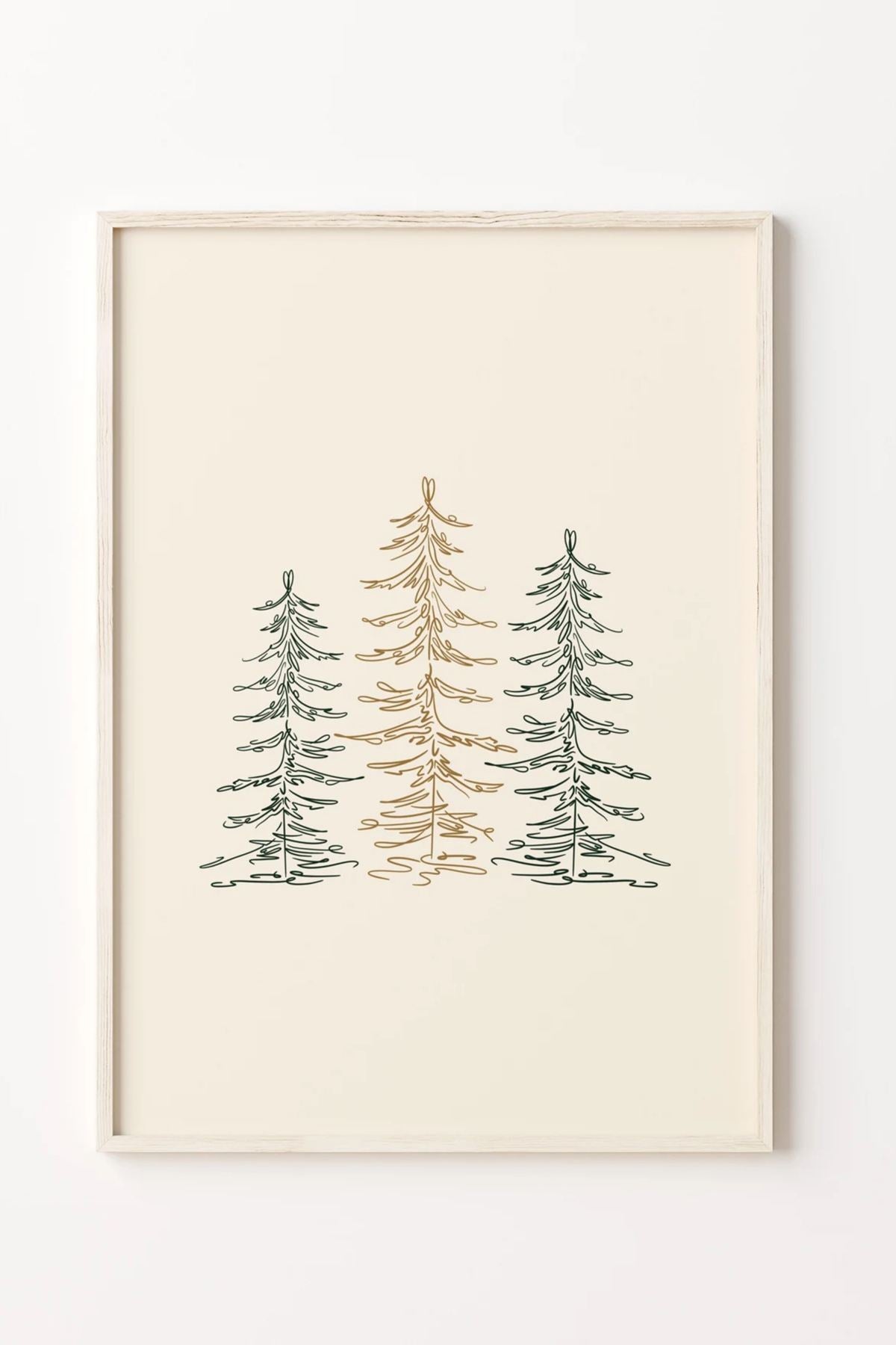 Conjunto de 3 Quadros Decorativos Multicolor em Madeira Maciça - Arte Digital Emoldurada 33x48cm