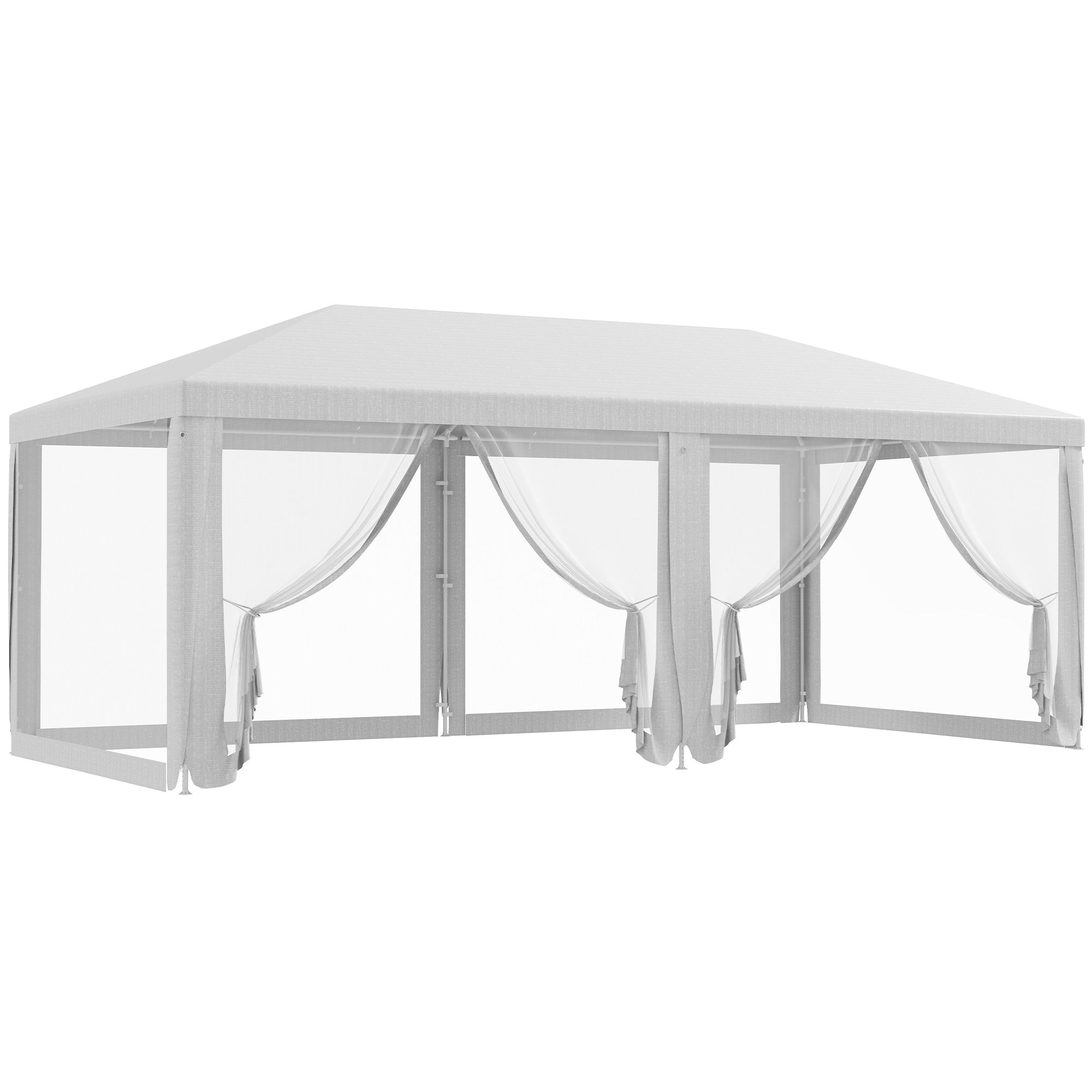 Tenda para Festas 6x3 m com Mosquiteiros Laterais - Branco