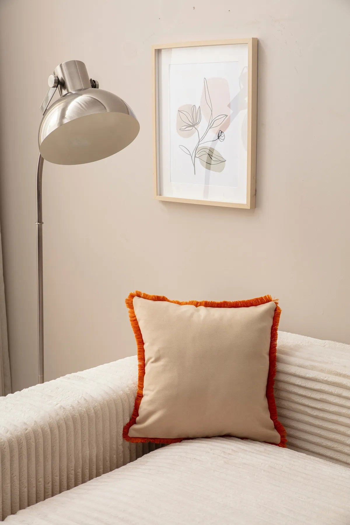 Capa de almofada – 43 x 43 cm – Bege – Poliéster