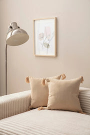 Conjunto de capa de almofada – 43 x 43 cm – Bege – Poliéster