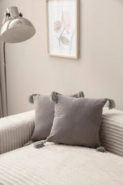 Conjunto de capas de almofadas – 43 x 43 cm – Cinza – Poliéster