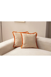 Conjunto de capas de almofadas – 43 x 43 cm – Bege – Poliéster